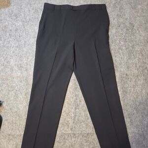 Zanella Mens Black Wool Pleated Dress Pants Slacks Made in Italy 36x30